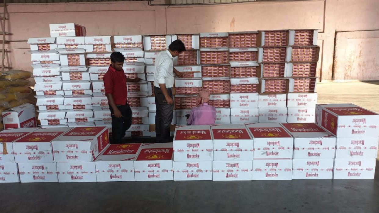 Directorate of Revenue Intelligence seized container load of Foreign Brand Cigarettes Manchester