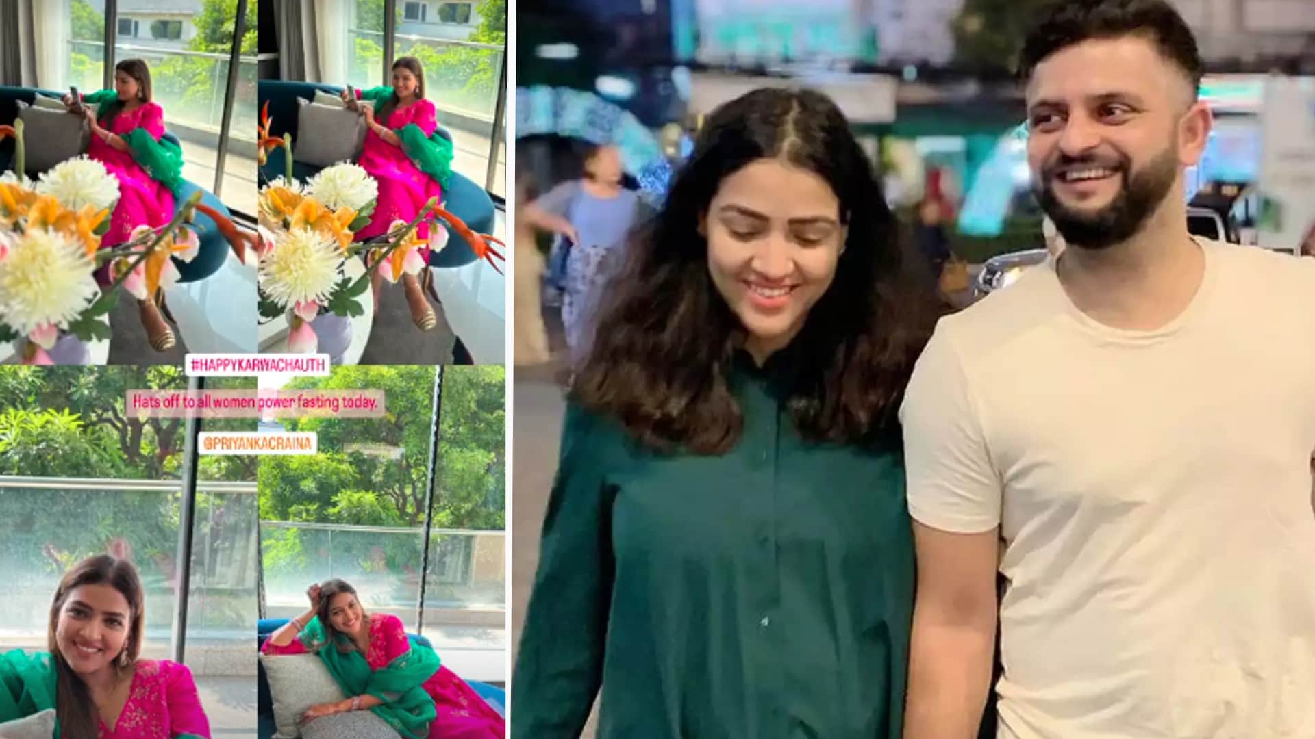 Karwa Chauth Yuzvendra Chahal Deepak Chahar Suresh Raina Harbhajan singh shared picture of their wives