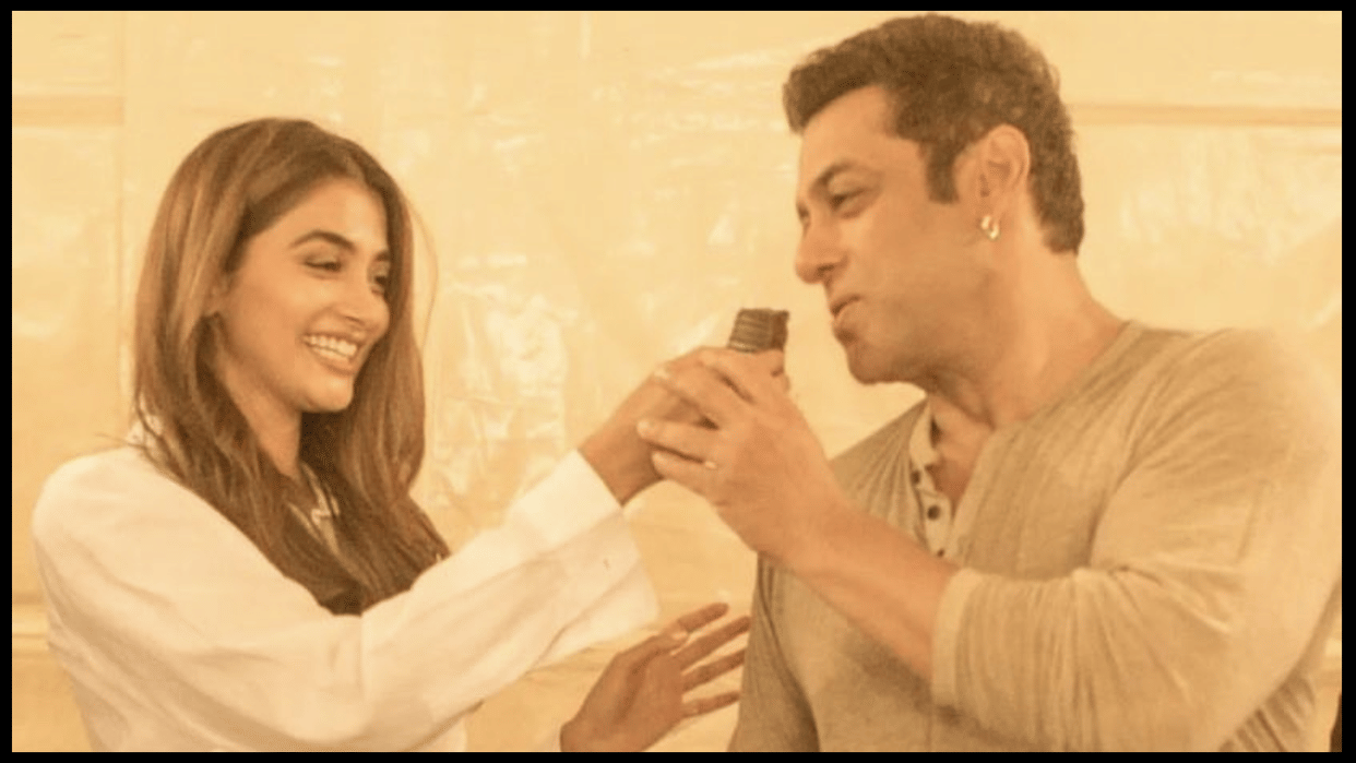 salman khan new look from kisi ka bhai kisi ki jaan viral from pooja hegde birthday blash