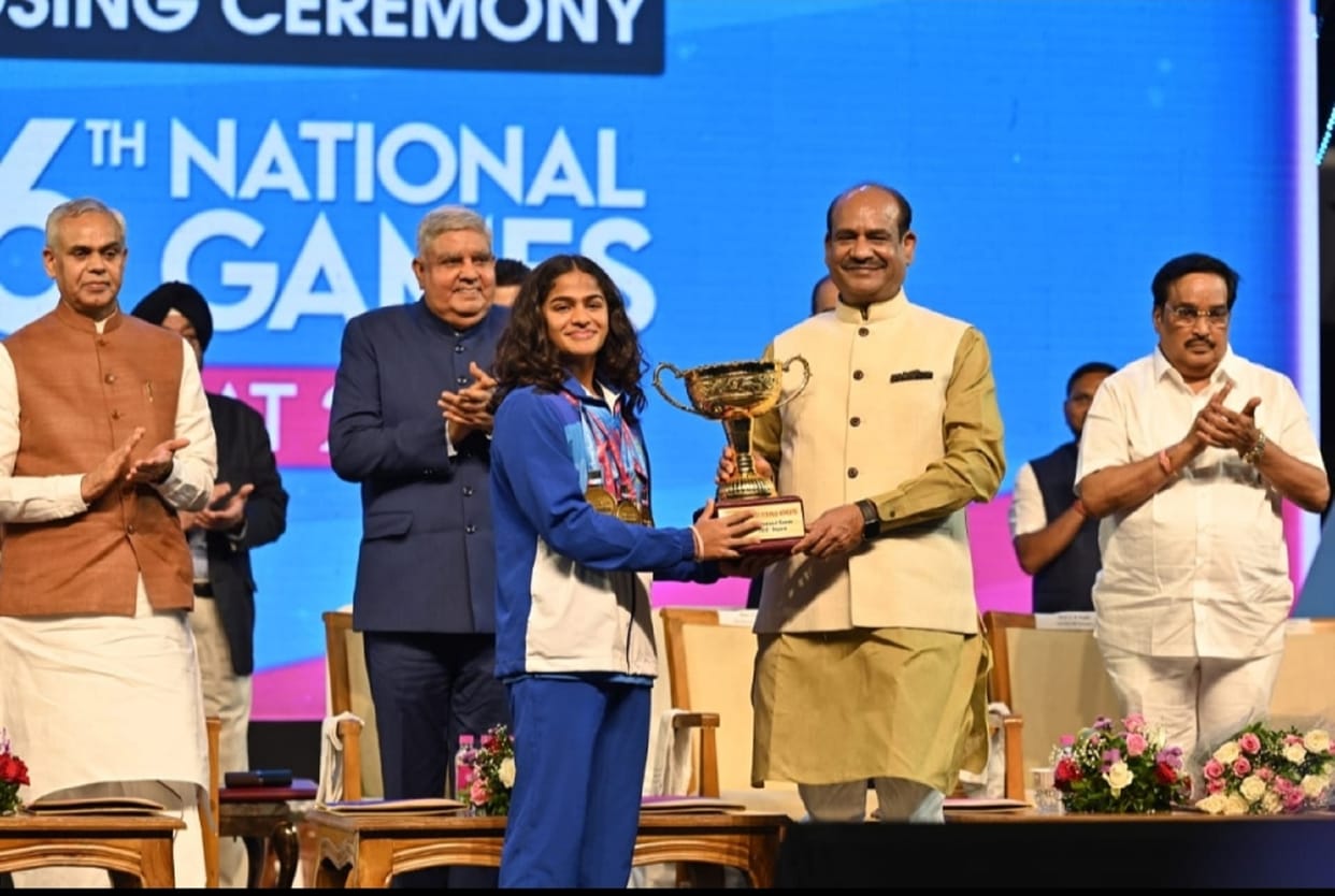 36th National Games: Lok Sabha Speaker said– Tricolor got international recognition due to efforts of players