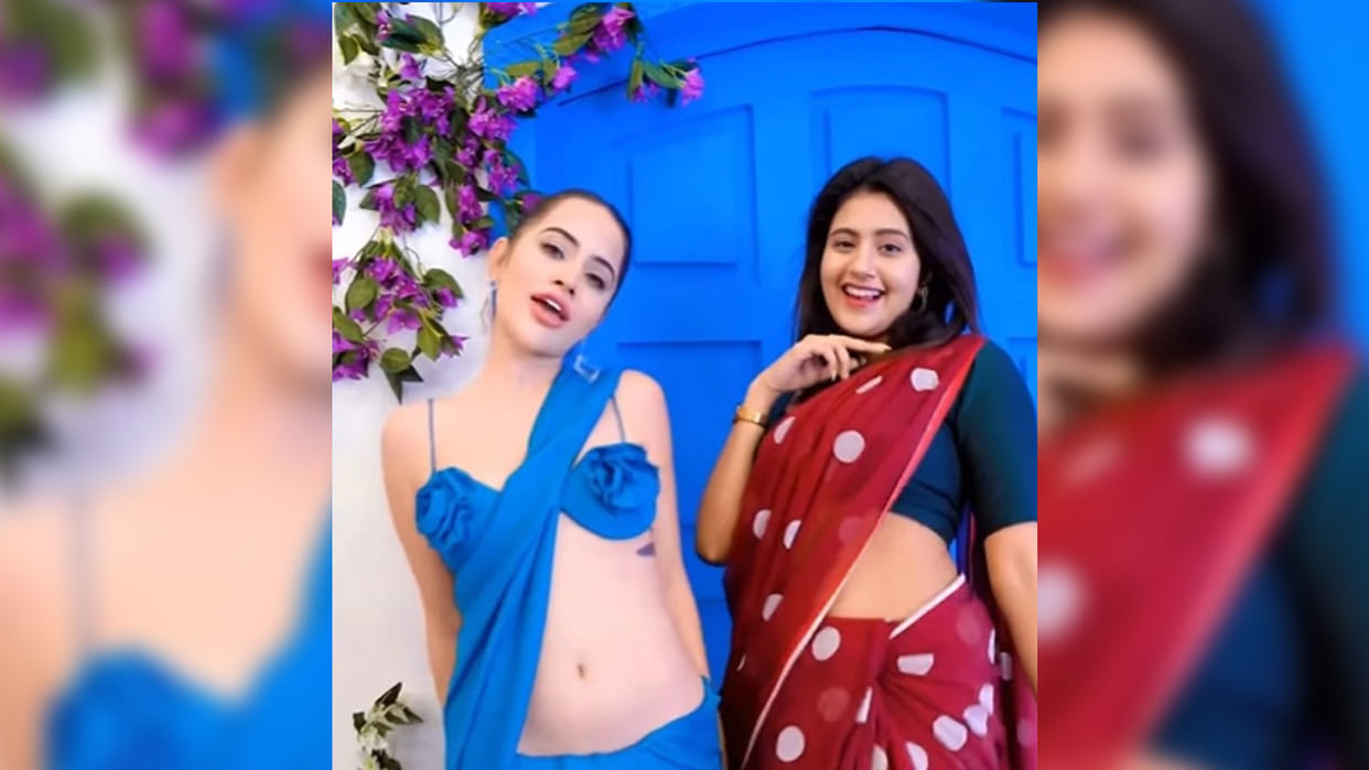 Anjali Arora Urfi Javed dances on sajna hai mujhe and wish karwa chauth, video goes viral on social media