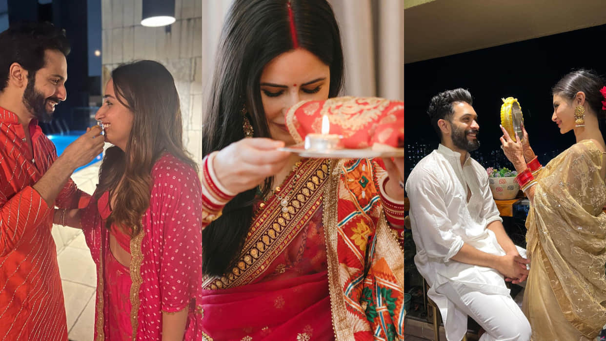 katrina kaif mouni roy to shilpa shetty actress beautiful saree look in karwa chauth 2022