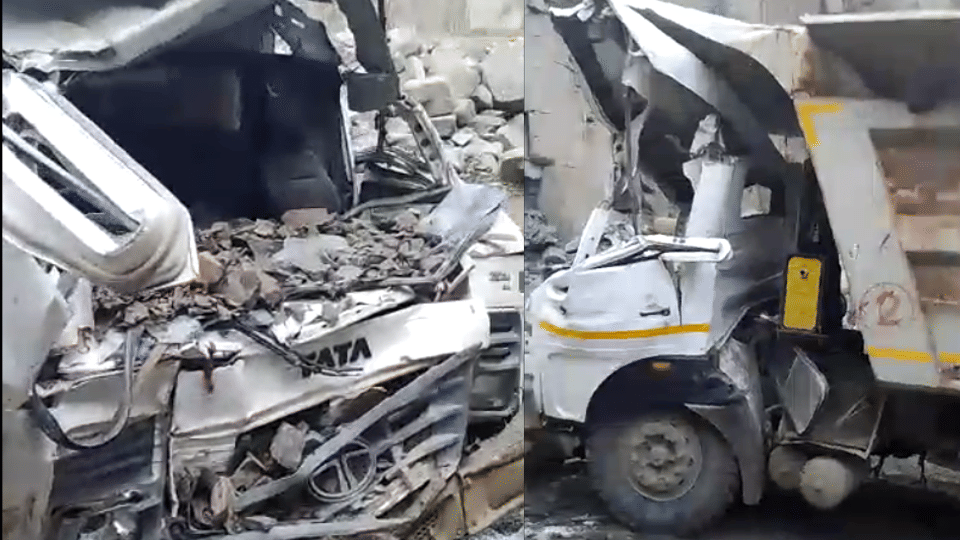 Gwalior: Major accident in stone quarry during blasting, dumper blown up, painful death of driver