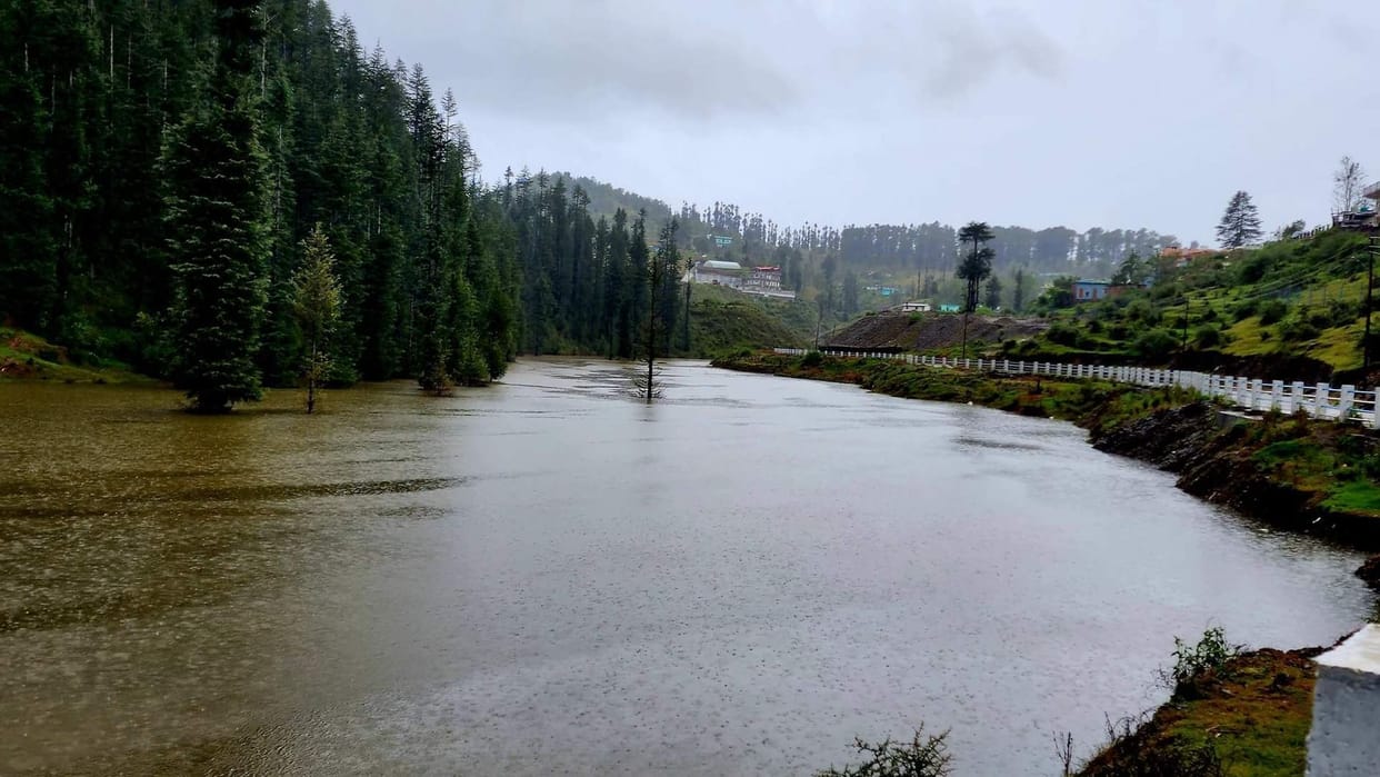 Water-filled Kolidhek lake is attracting tourists