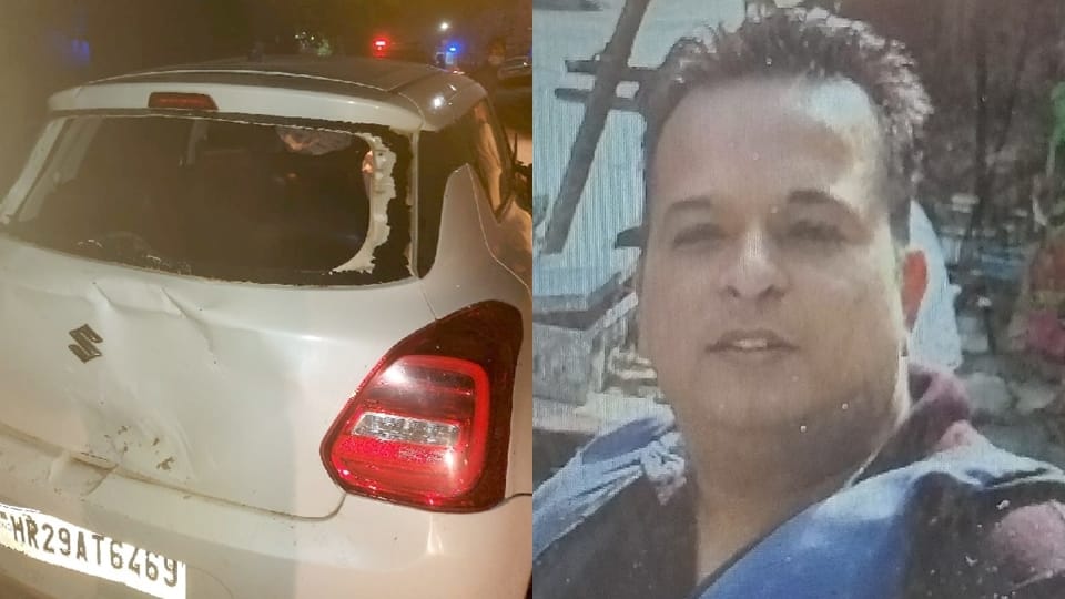 Car overturned in Faridabad Sector 16 to save dog life youth dies