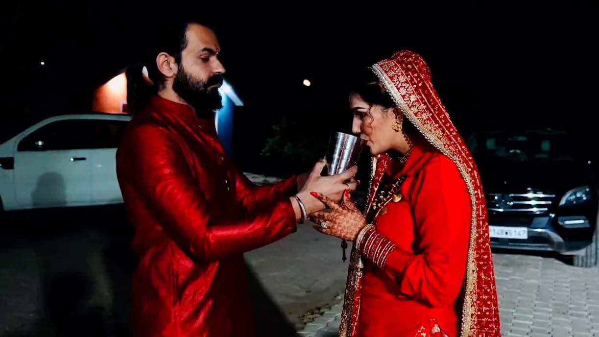 haryanvi dancer sapna choudhary karwa chauth 2022 celebration pics with husband veer sahu see viral video