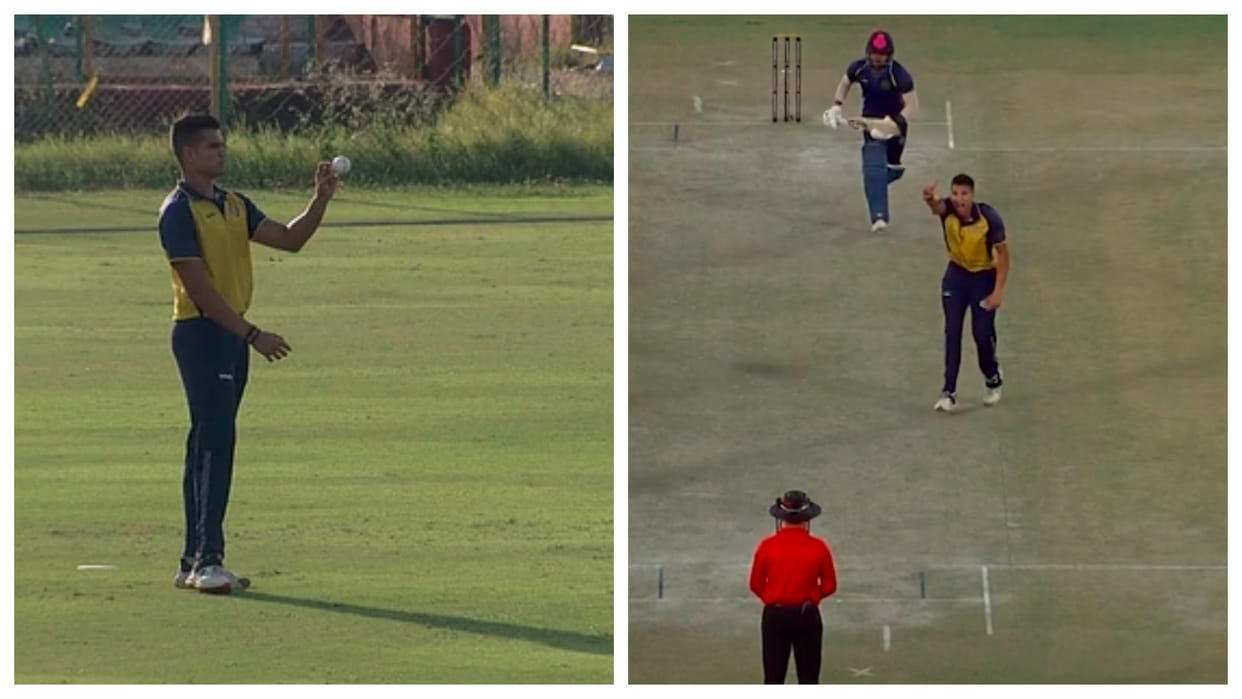 Syed Mushtaq Ali Trophy Arjun Tendulkar bowls career best took four wickets against Hyderabad for goa