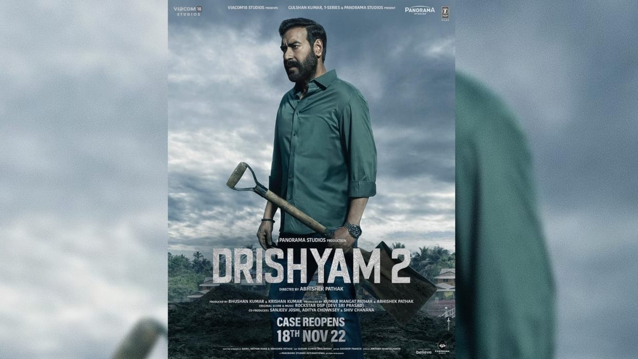 Drishyam 2: Ajay Devgn shares first look poster of his upcoming movie actor looking awesome