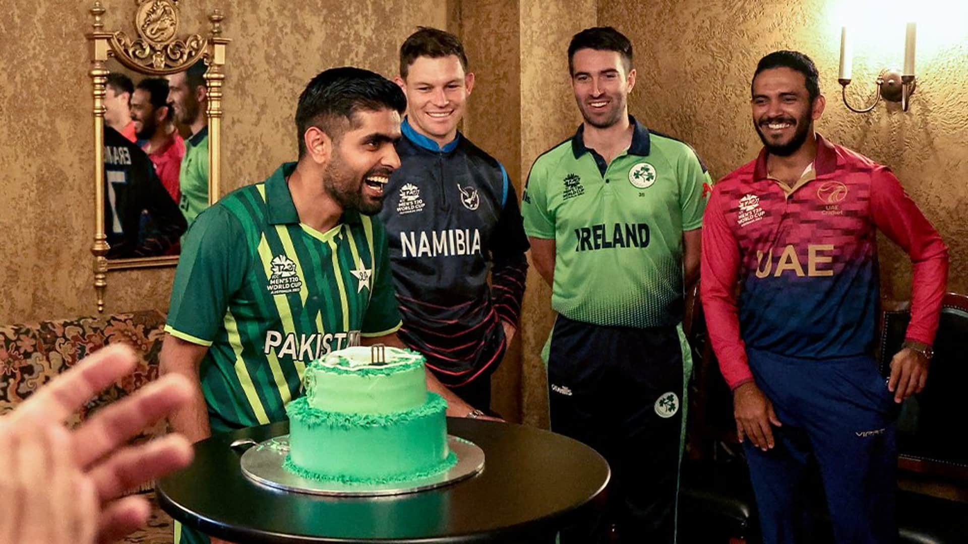 Babar Azam celebrated 28th birthday with captains of 15 national teams watch Video