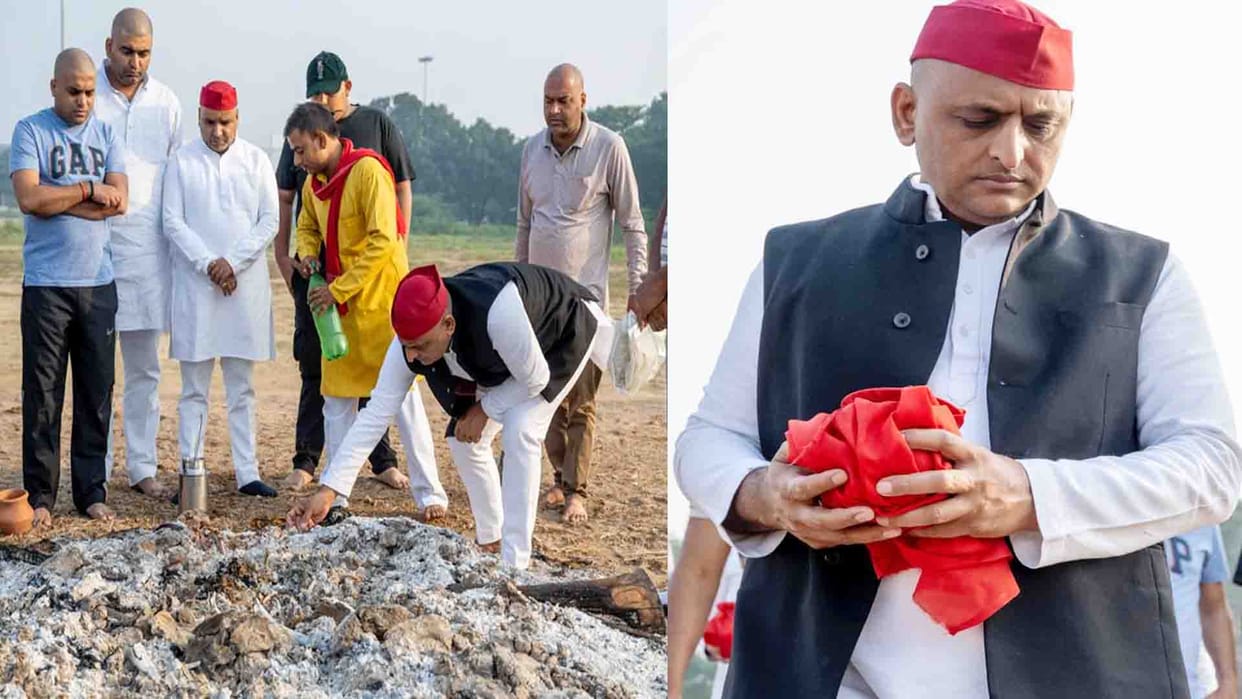 Mulayam Singh Yadav ashes will be immersed in Haridwar Ganga on today Akhilesh Yadav leaves with family