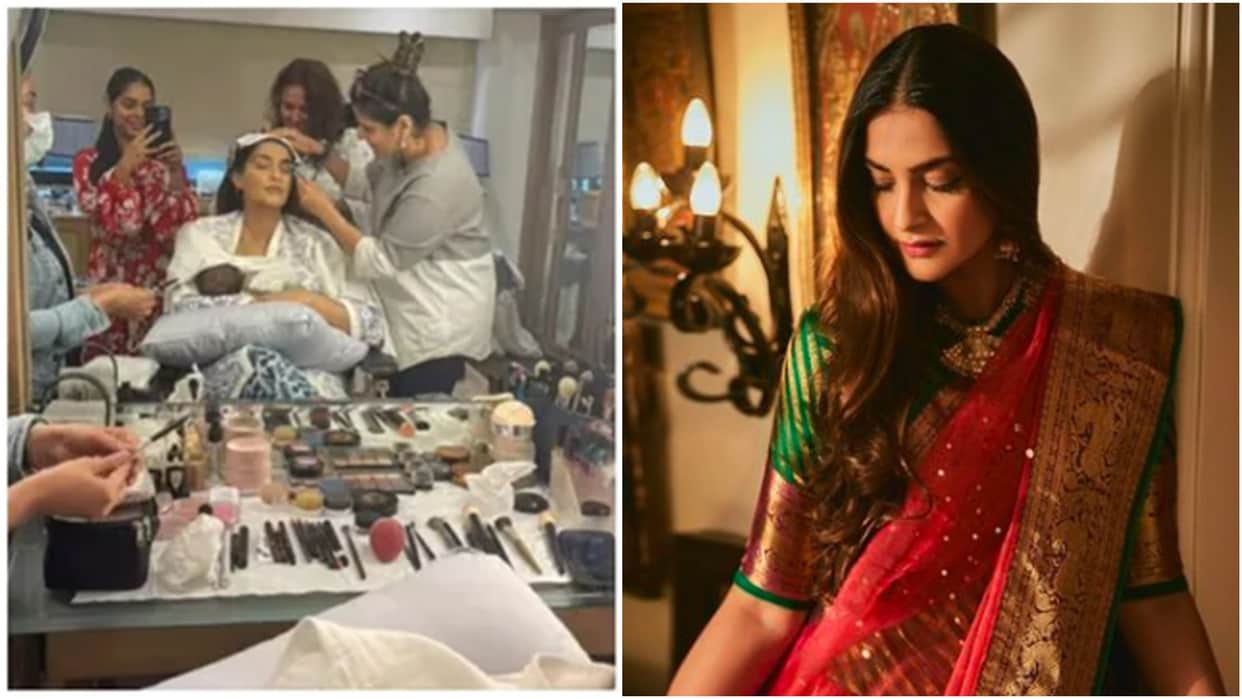 sonam kapoor breastfeeds son vayu while getting her makeup anand ahuja commented
