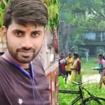 गिरफ्तार सॉल्वर मदन मोहन व परीक्षा केंद्र में अभ्यर्थी अपने कक्ष की तरफ जाते हुए।