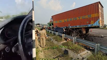 Pics of BMW and a container accident in   Sultanpur.