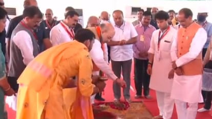 Amit Shah addresses public meeting in Gwalior