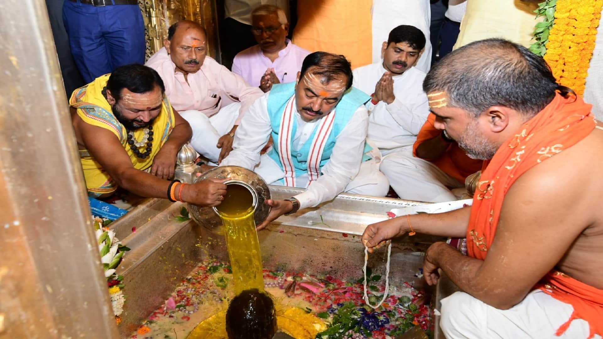 PHOTOS Deputy CM Keshav Prasad Maurya offers prayers at Kashi Vishwanath Kaal Bhairav and Sankatmochan