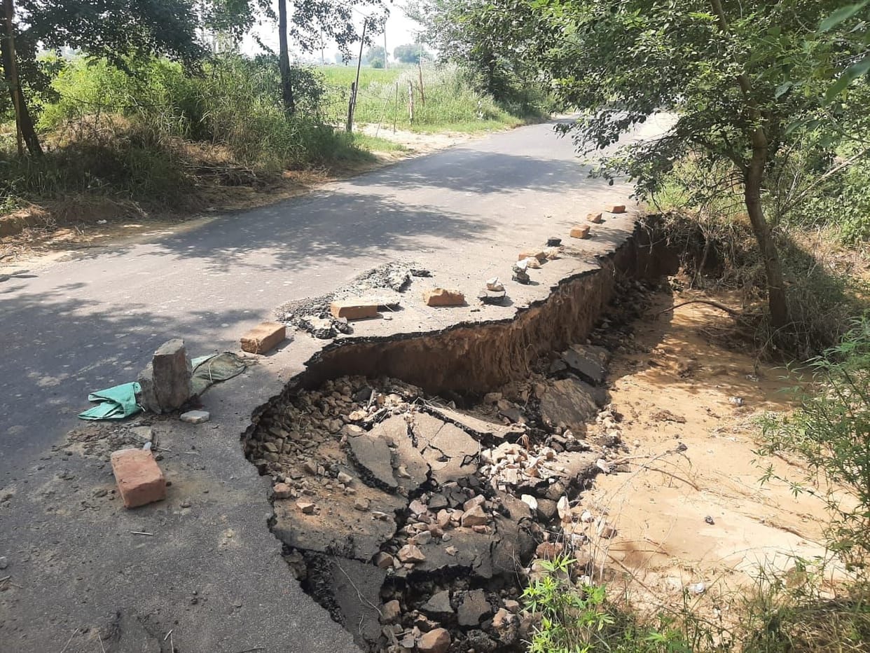 Highways and link roads after rain