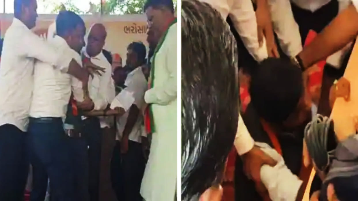 Man detained after he climbs on to stage to give memorandum to Gujarat CM released