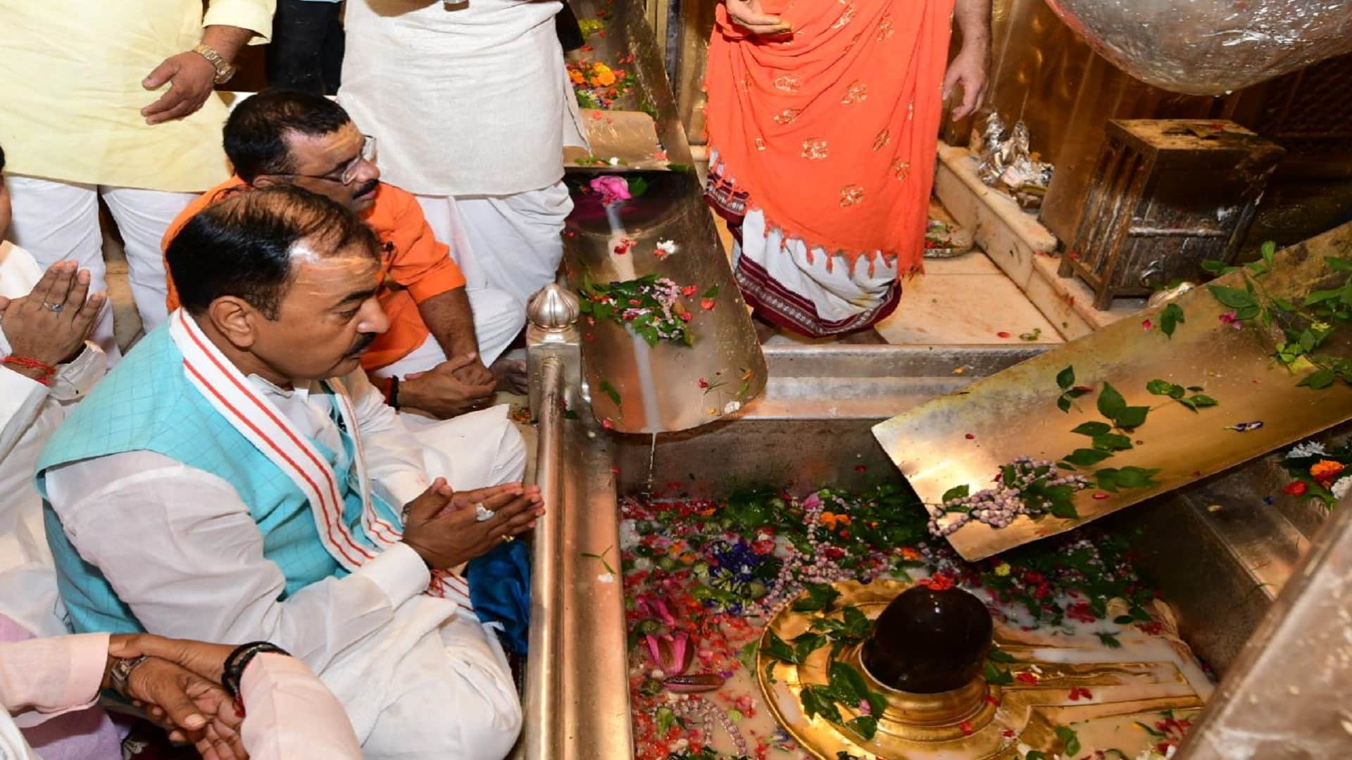 PHOTOS Deputy CM Keshav Prasad Maurya offers prayers at Kashi Vishwanath Kaal Bhairav and Sankatmochan
