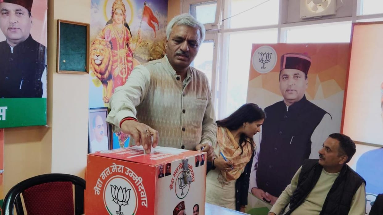 himachal BJP  Representatives Office Bearers district mandal office bearers voting for candidate selection