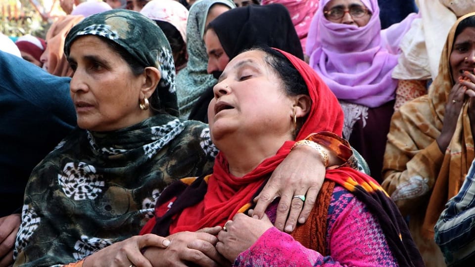 Kashmiri Pandit workers protest against the government after Puran Bhatt target killing