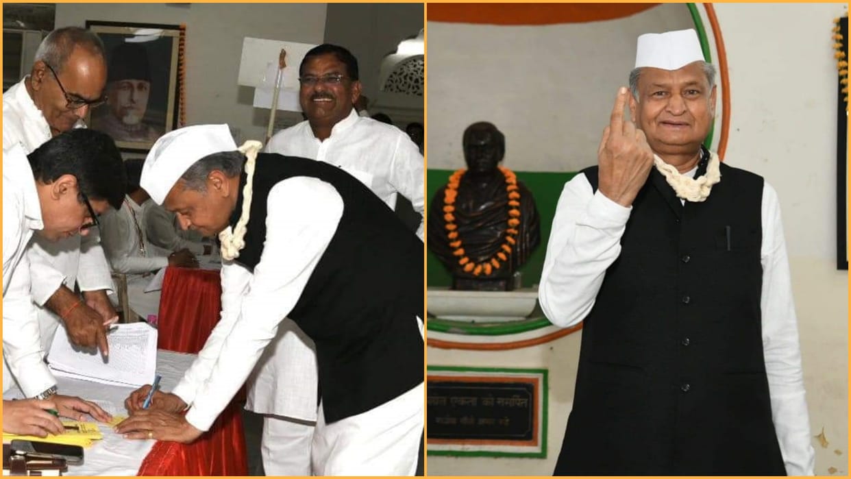 CM Ashok Gehlot cast his vote for congress president Election