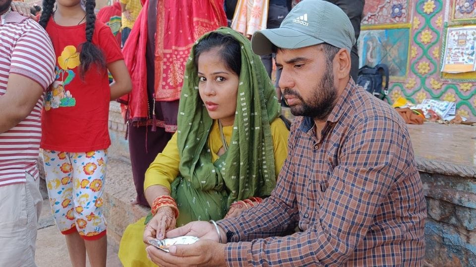devotees take holy bath in radharani kund in mathura on Ahoi Ashtami 2022