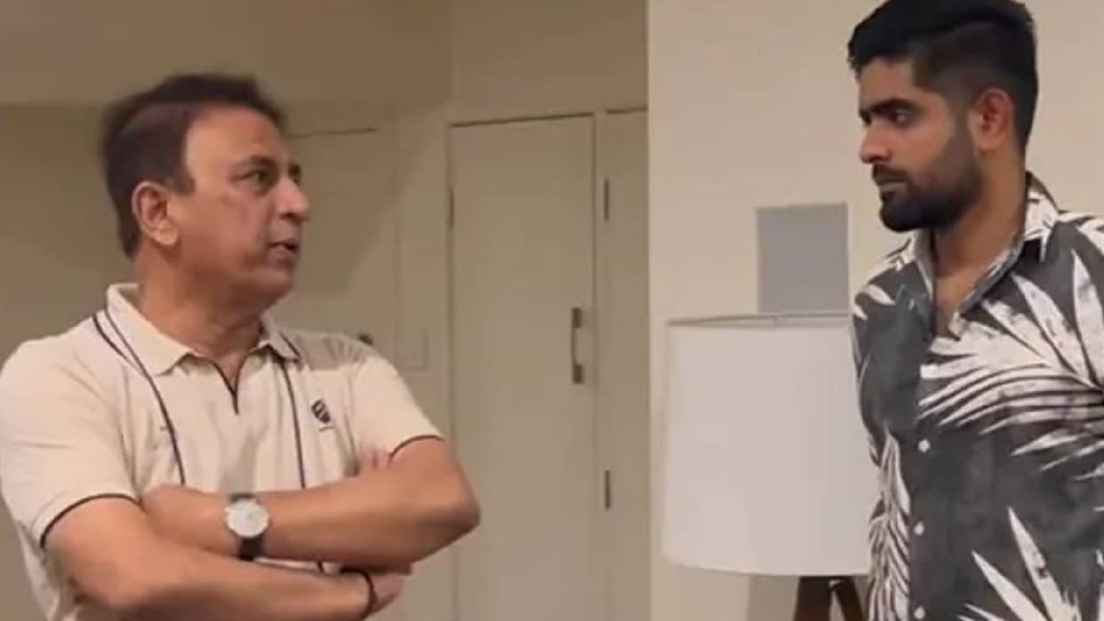 IND vs PAK Video Babar Azam met Sunil Gavaskar before India vs Pakistan match took autograph with batting tips