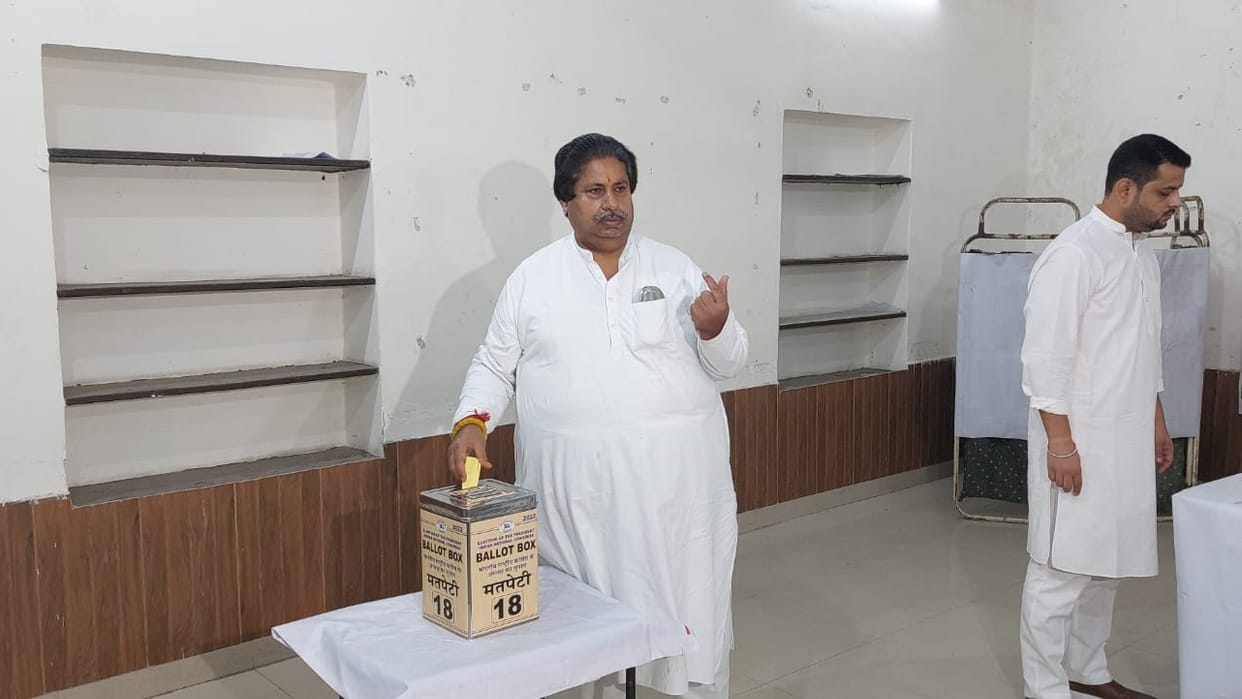 Voting for the post of Congress President election today Congress leaders in Jammu voted