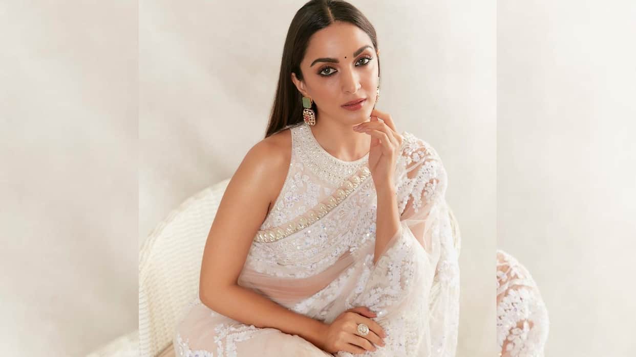 Actress Kiara Advani Latest Beautiful Look In White Saree See Photos Images