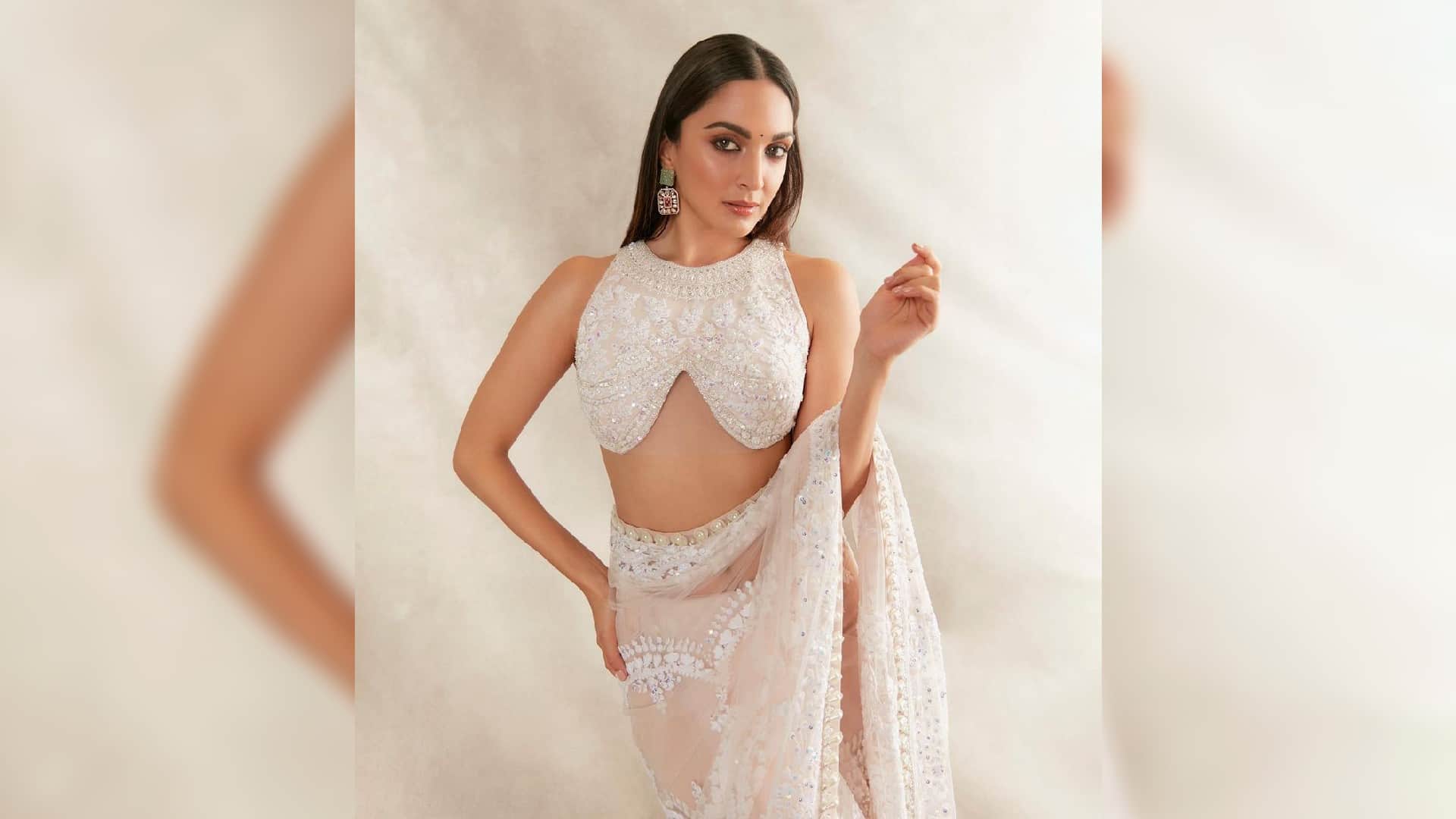 Actress Kiara Advani Latest Beautiful Look In White Saree See Photos Images