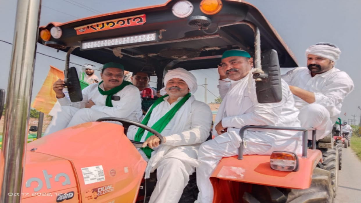 Muzaffarnagar: Rakesh Tikait said that no one will touch the tractor of farmers see photos