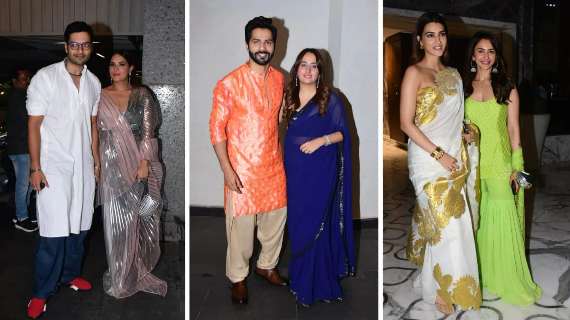 ayushmaan khurrana host pre diwali party kartik aaryan richa chadha taapsee pannu sanya malhotra spotted