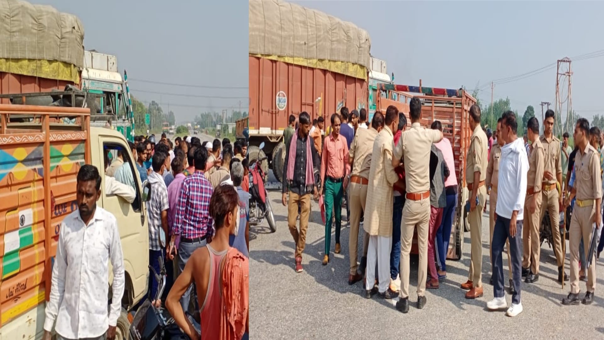 Saharanpur: car collided with the truck, five injured including the woman, couple died in the hospital
