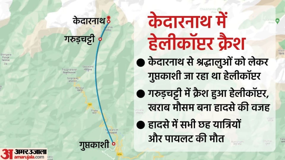 Kedarnath Helicopter Accident: Chopper Crashes in Kedarnath Uttarkhand News in Hindi