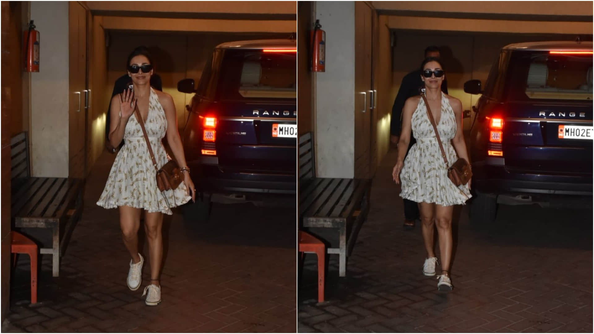 malaika arora in printed mini backless dress looks gorgeous