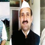 आदित्य विक्रम सिंह, पूर्व विधायक सुभाष मंगलेट व बीरू राम किशोर।