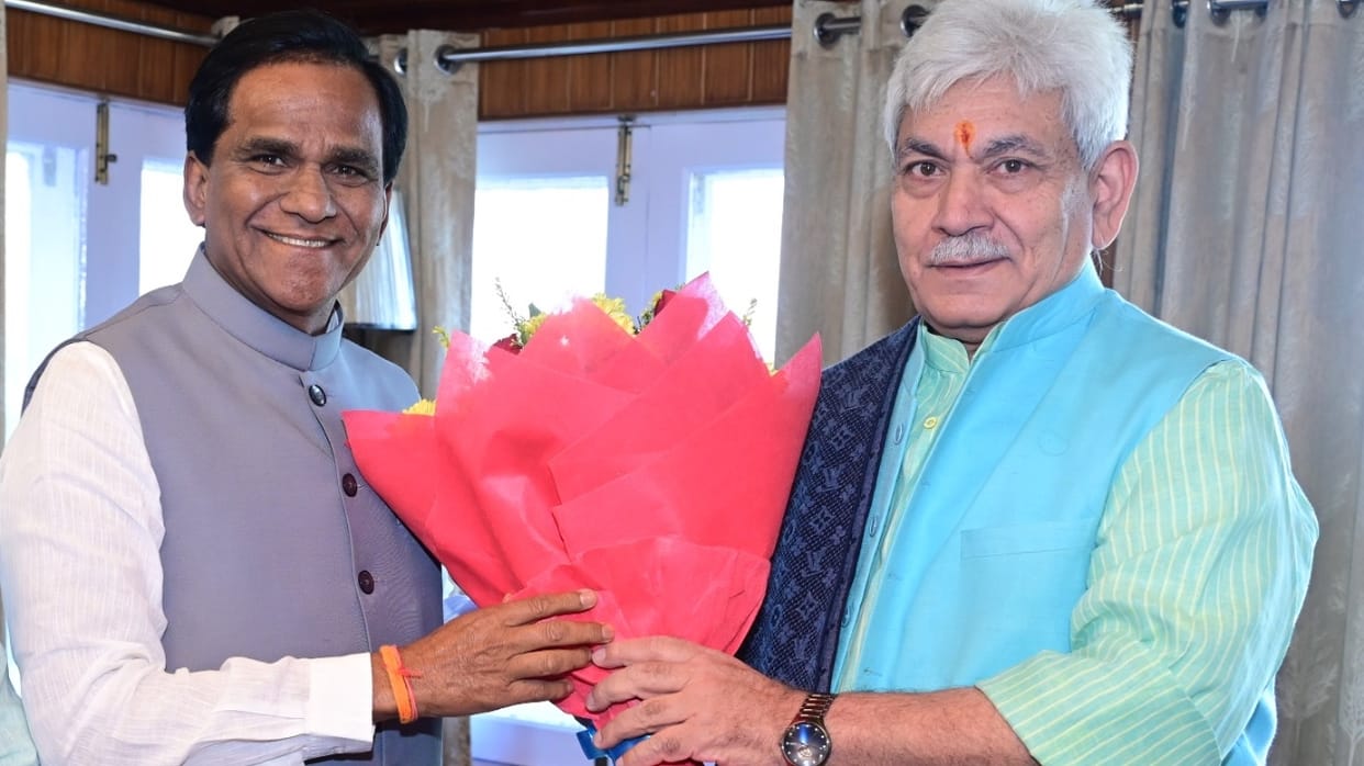 lg Manoj Sinha met Union Minister of State Rao Saheb Patil Danve