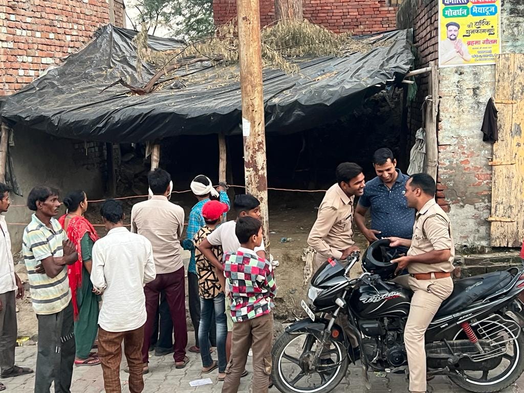 Male skeleton found under the wall in Khair