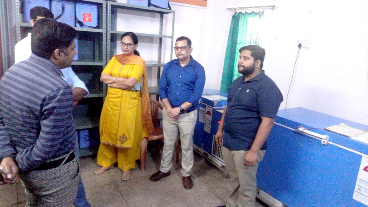 The team observed the status of cold chain and vaccine maintenance