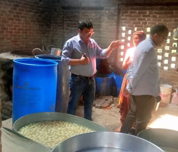 Samples filled from five units of making chhena sweets