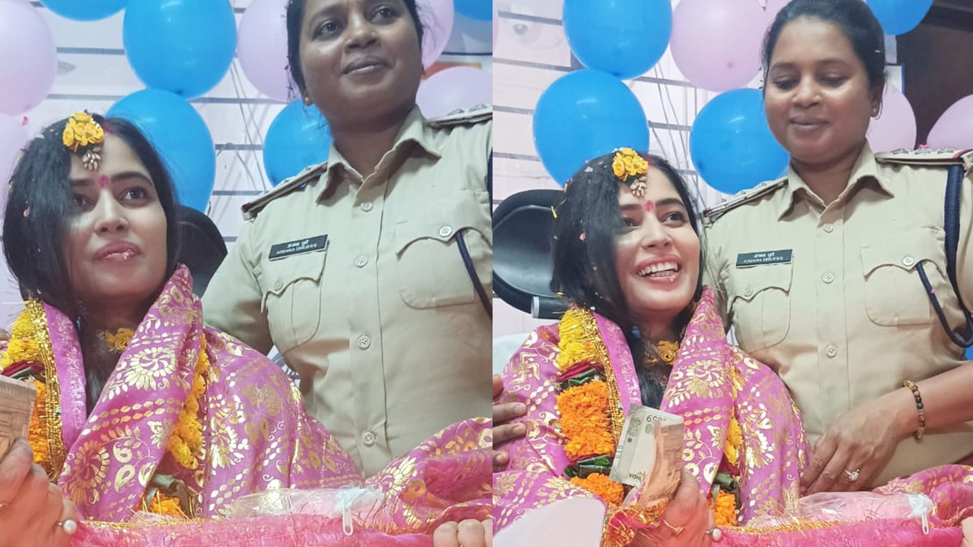 MP News: SI's baby shower at Bhopal Mahila Police Station, decorated the police station with balloons and flow
