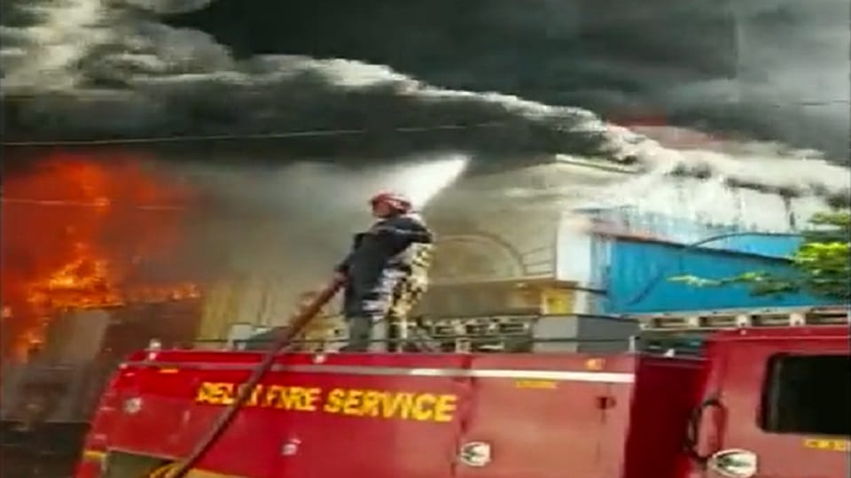 Fire breaks out at God Grace Banquet Hall in Rohini