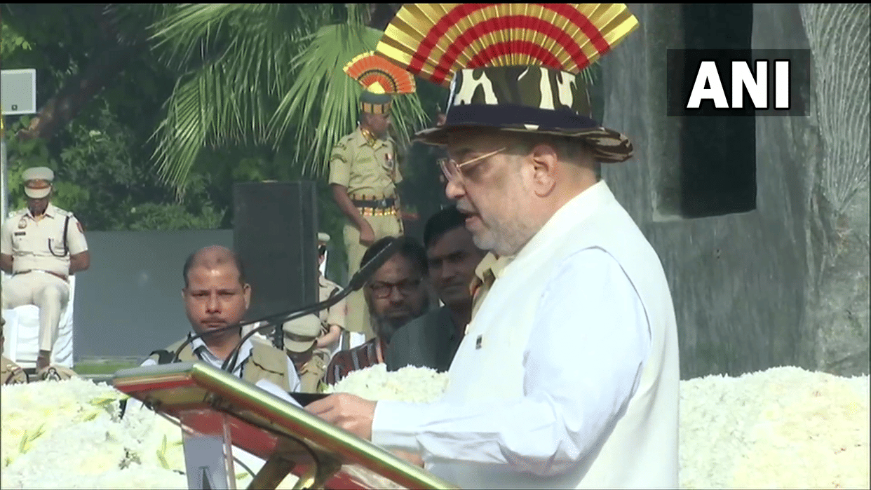 Police Commemoration Day: Amit Shah pays tributes to police personnel at National Police Memorial