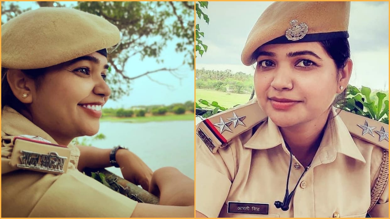 SI Aarti Singh Tanwar in Rajasthan Police is guiding students going to police service