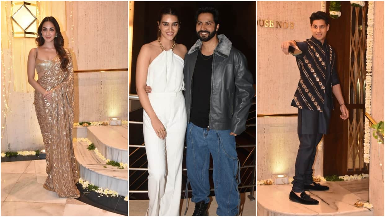 Celebrity Designer Manish Malhotra hosted Diwali party Kiara advani Varun Dhawan karan johar inside photos
