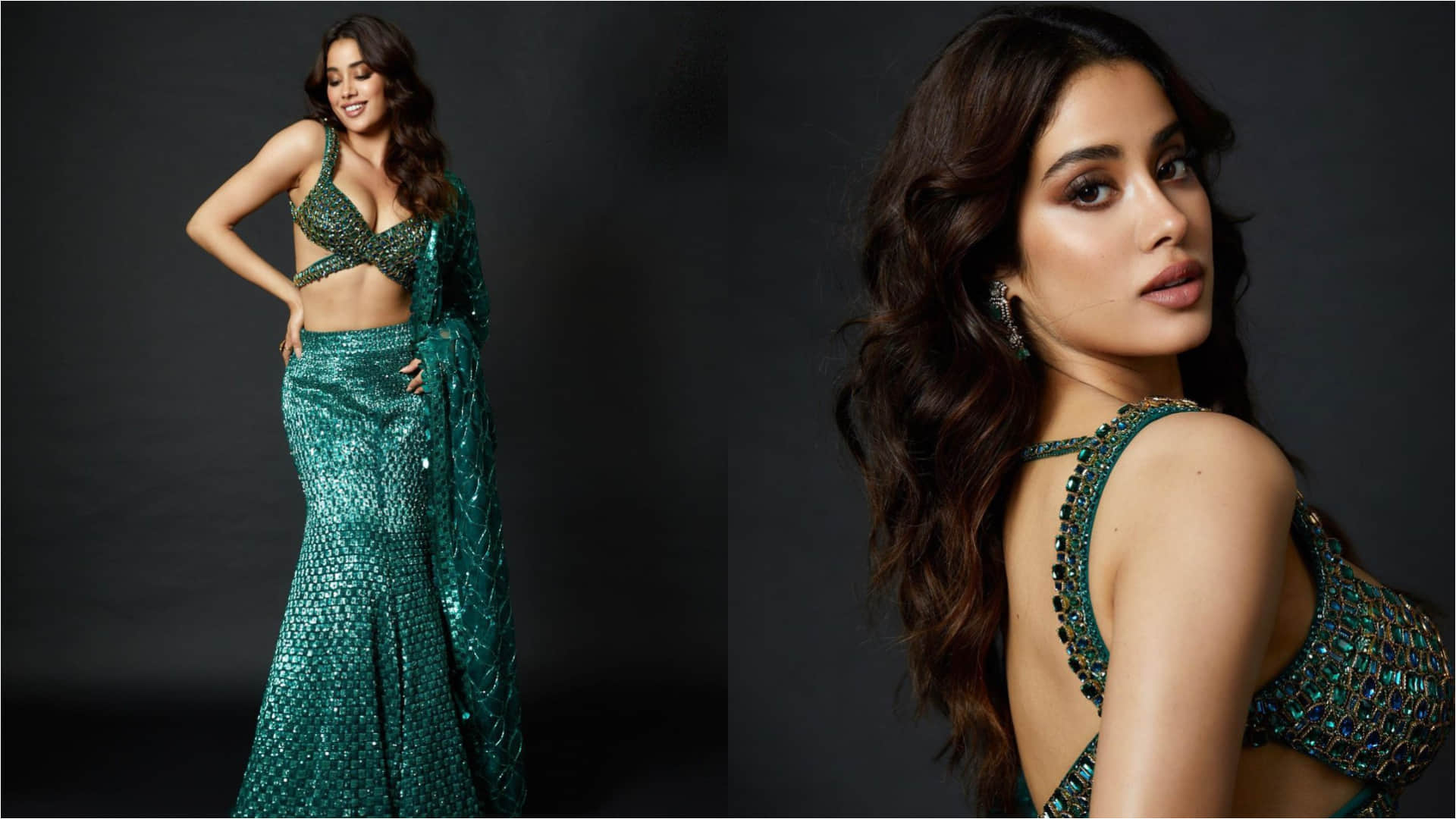 janhvi kapoor go hot in strapless blouse for mili promotion