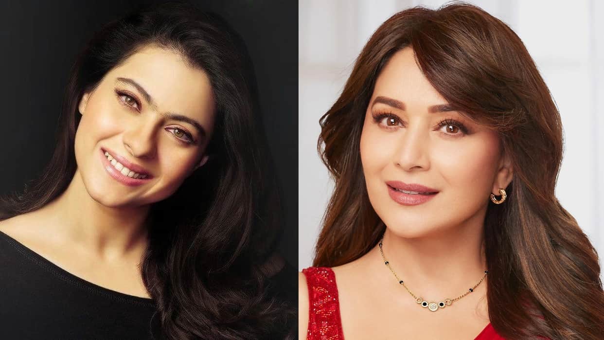 actress kajol  dance with  Madhuri Dixit in  Manish Malhotra   diwali party see video