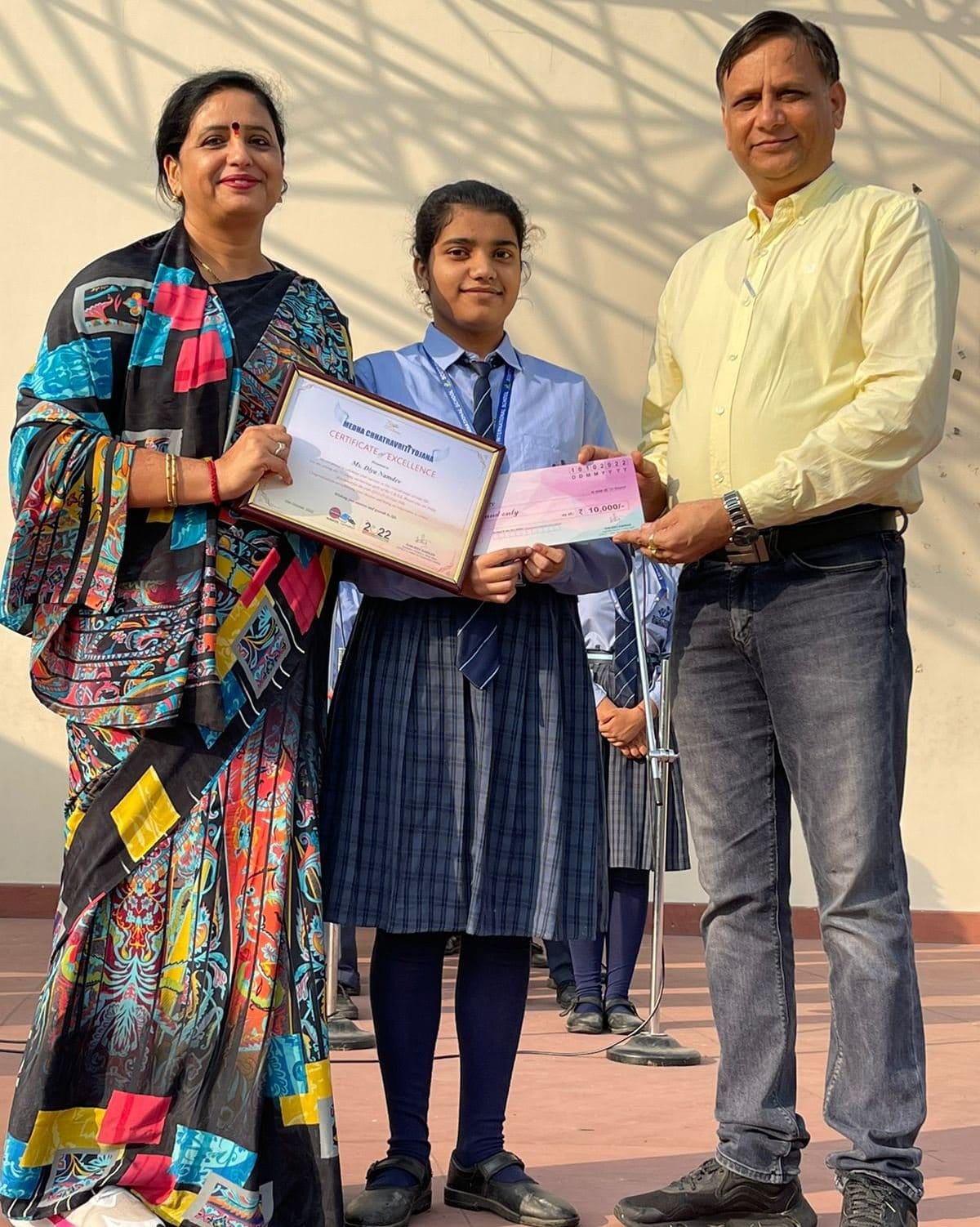 Meritorious Diya got educational scholarship