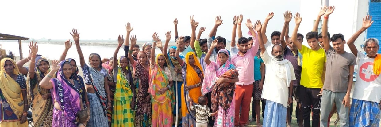 Alleged rigging in distribution of relief material, staged a sit-in