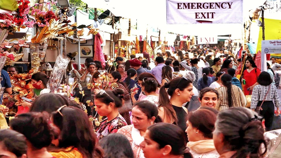 On Dhanteras crowd of buyers in markets shopkeepers so happy to with trade